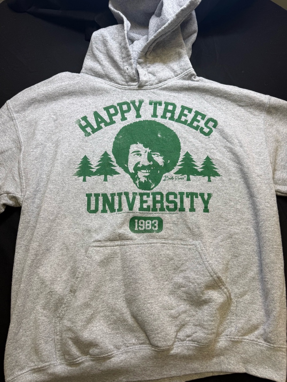 Happy Trees University 1983 Hooded Sweatshirt - Gray/Green (L)